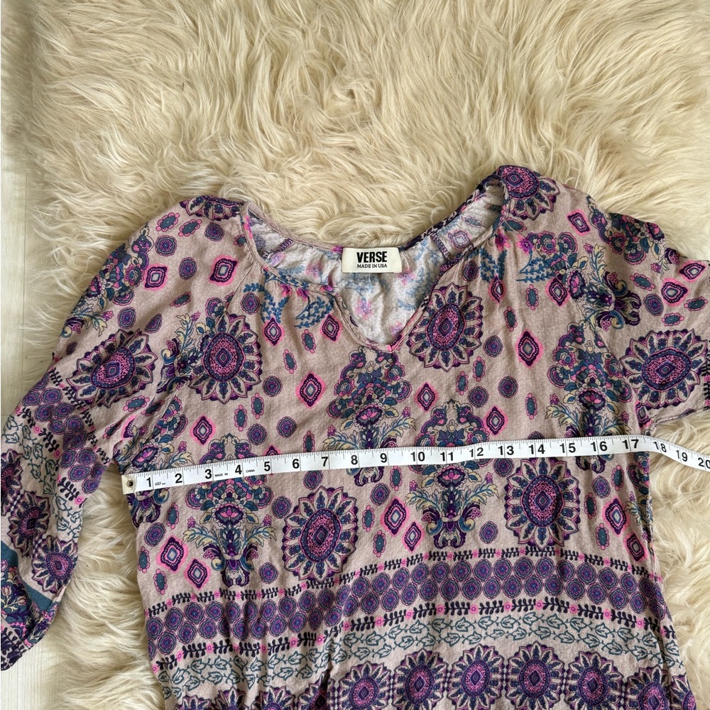Verse Boho Billow Sleeve Printed Top - Picture 9 of 10